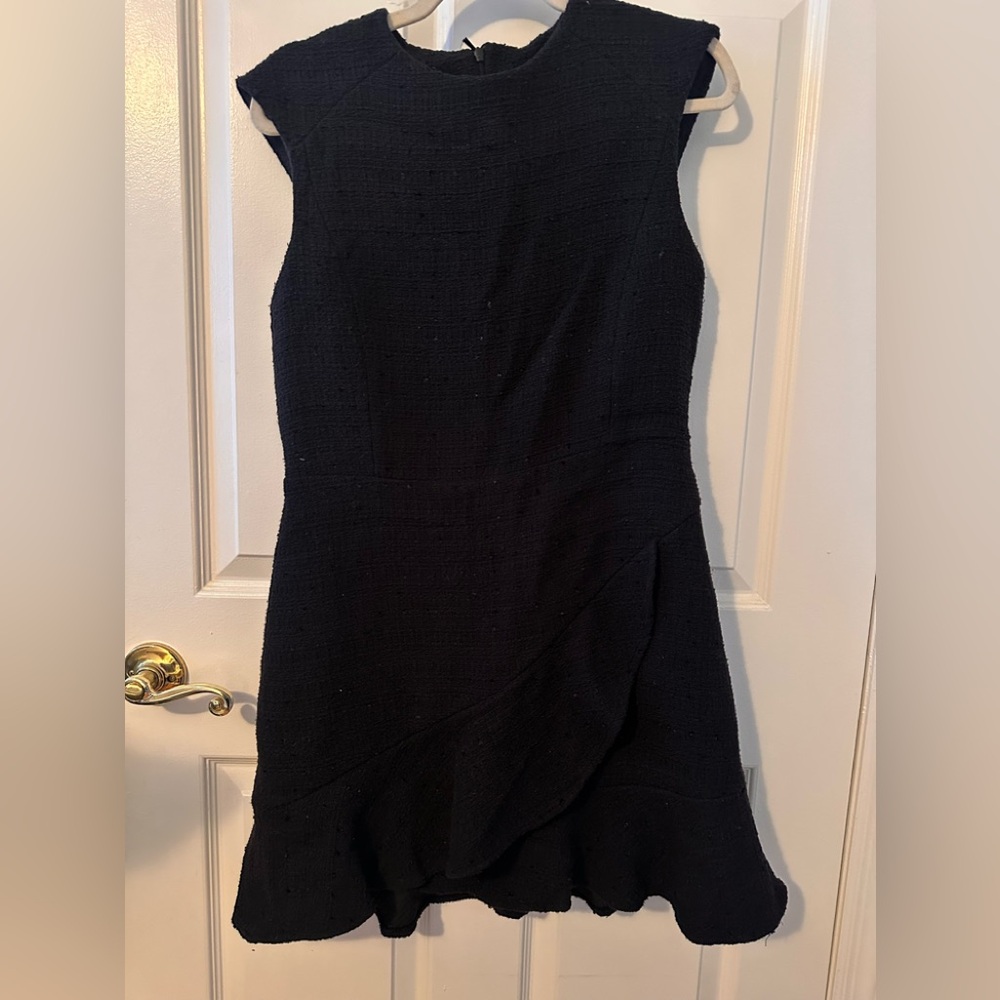 Mango Black Textured Mini Dress